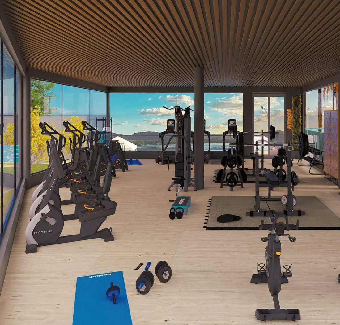 Academia panorâmica envidraçada